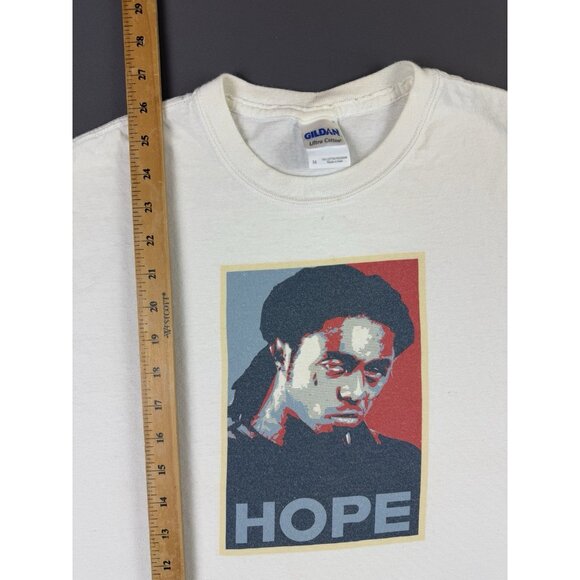 Rare Vintage Y2K Lil Wayne Hip Hop Rap Tee Hope Logo Art Style White Medium Tee - Picture 13 of 13